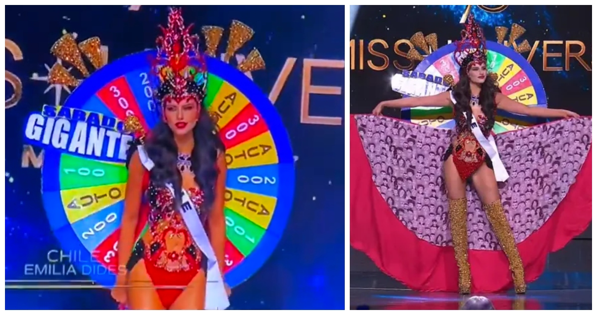 Emilia Dides desfiló en “Miss Universos” con traje inspirado en… “Sábado Gigante”