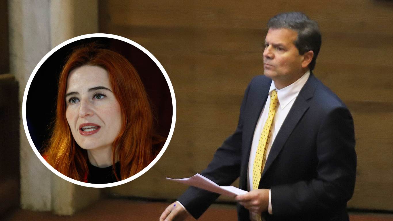 En la imagen, el diputado Gustavo Benavente y la subsecretaria del Deporte, Emilia Ríos.