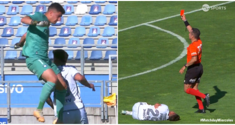 falta de Martín Parra a Guillermo Paiva en el Colo Colo Huachipato