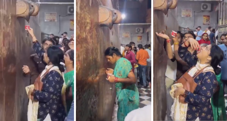 Feligreses en India hacen fila para beber “agua bendita”, pero en realidad era del aire acondicionado