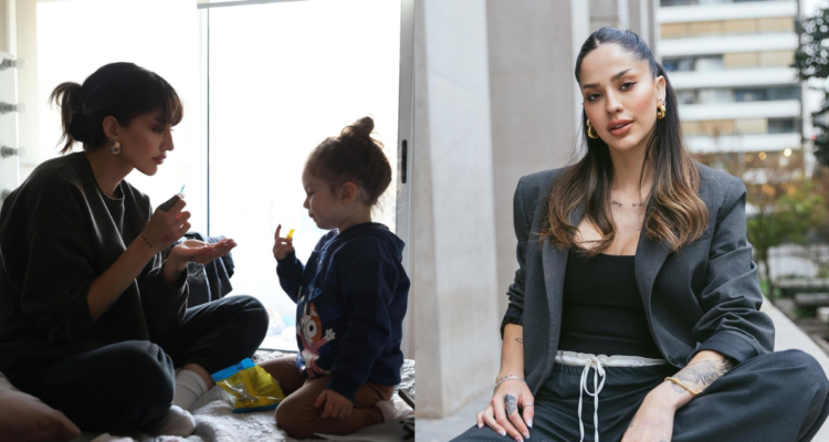 Fernanda Figueroa junto a su hija Leah en referencia a relación con el padre de la niña