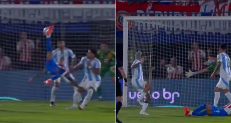 Dejó sin reacción a Dibu Martínez: el golazo de chilena de Antonio Sanabria de Paraguay ante Argentina