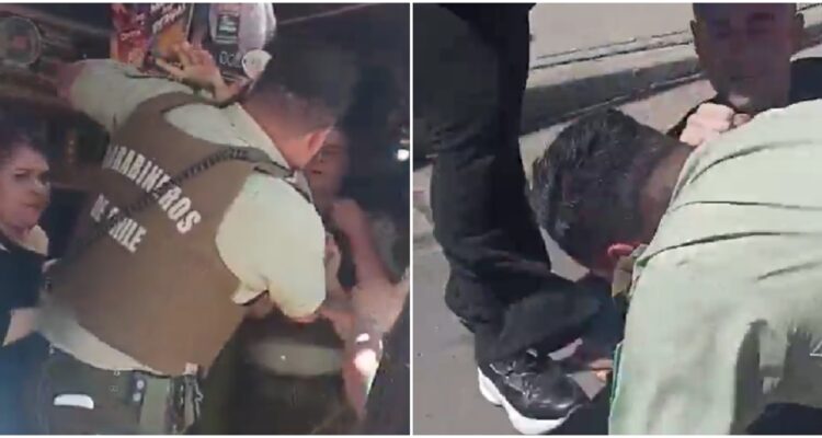 Carabineros sufren brutal golpiza en operativo por hombre que portaba armas blancas: hay 4 detenidos