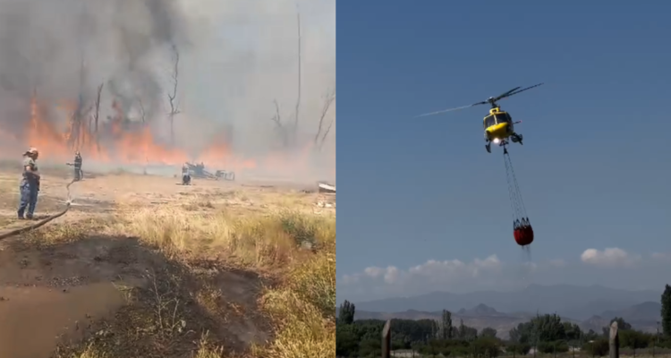 Declaran Alerta Roja por incendio forestal en Lampa: CONAF y Bomberos combaten siniestro