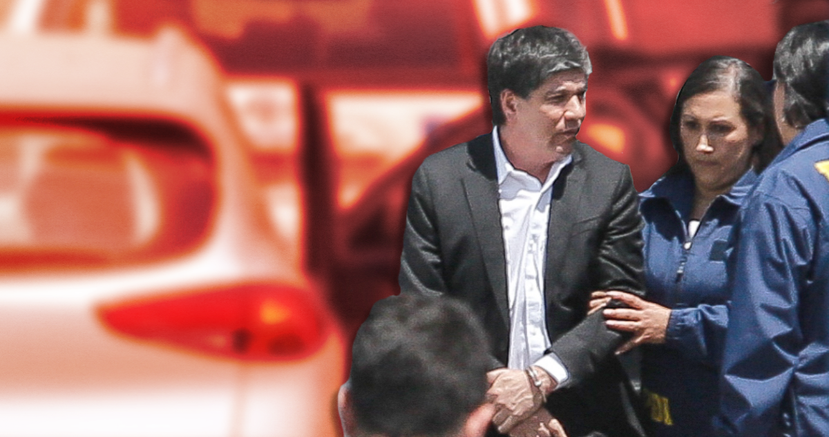 Manuel Monsalve esposado tras ser detenido por la PDI