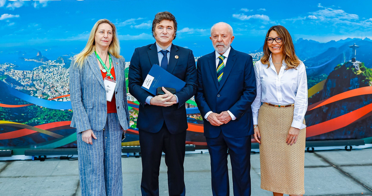 Karina Milei, Javier Milei, Lula da Silva y Rosângela da Silva