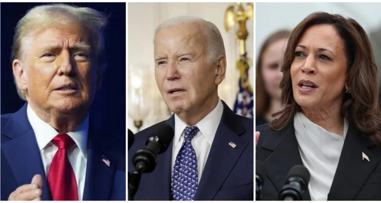 Donald Trump, Joe Biden y Kamala Harris