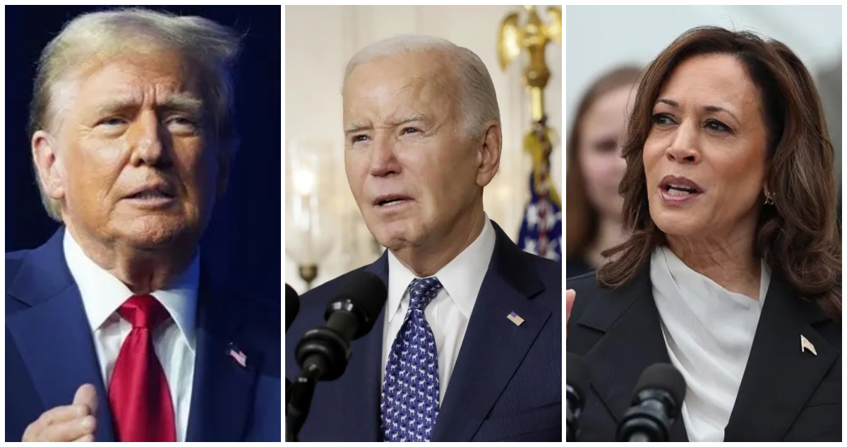 Donald Trump, Joe Biden y Kamala Harris