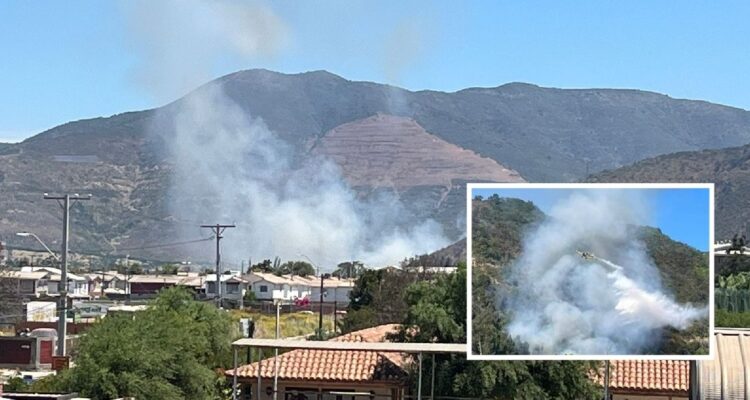 Sendos incendios forestales afectan sectores de Lo Rojas en La Cruz y Laguna Verde en Valparaíso