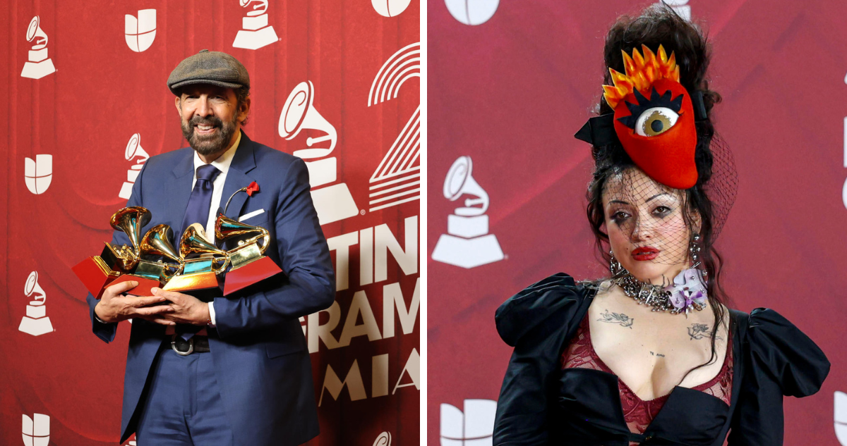 Juan Luis Guerra y Mon Laferte en los Latin Grammy 2024, en referencia a ganadores