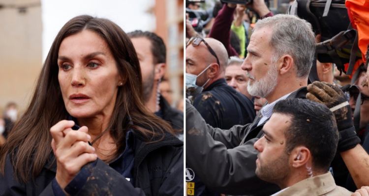 Lanzan barro e insultos a los reyes de España tras visitar zona de catástrofe en Valencia
