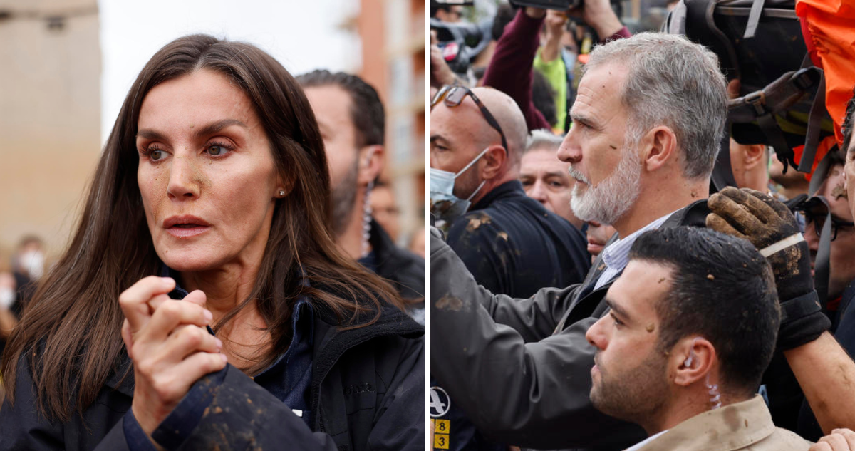 Lanzan barro e insultos a los reyes de España tras visitar zona de catástrofe en Valencia