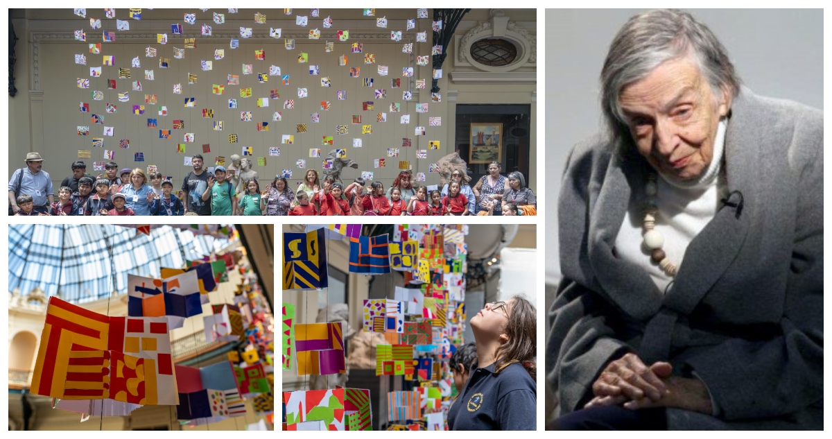 Más de 300 escolares crean obra colectiva en honor a Matilde Pérez, pionera del arte cinético en Chile