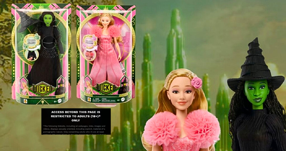 Mattel se disculpa por incluir link de un sitio para adultos en embalaje de muñecas de “Wicked”