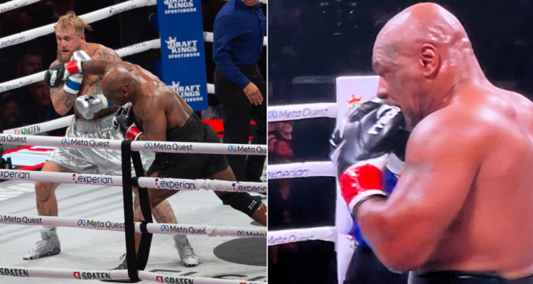 Mike Tyson explicó el motivo para morder sus guantes en la batalla con Jake Paul.