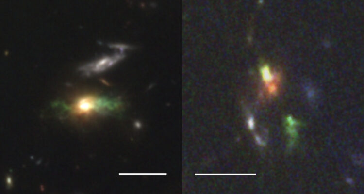 Nebulosas verdes que encontraron los científicos chilenos con el James Webb