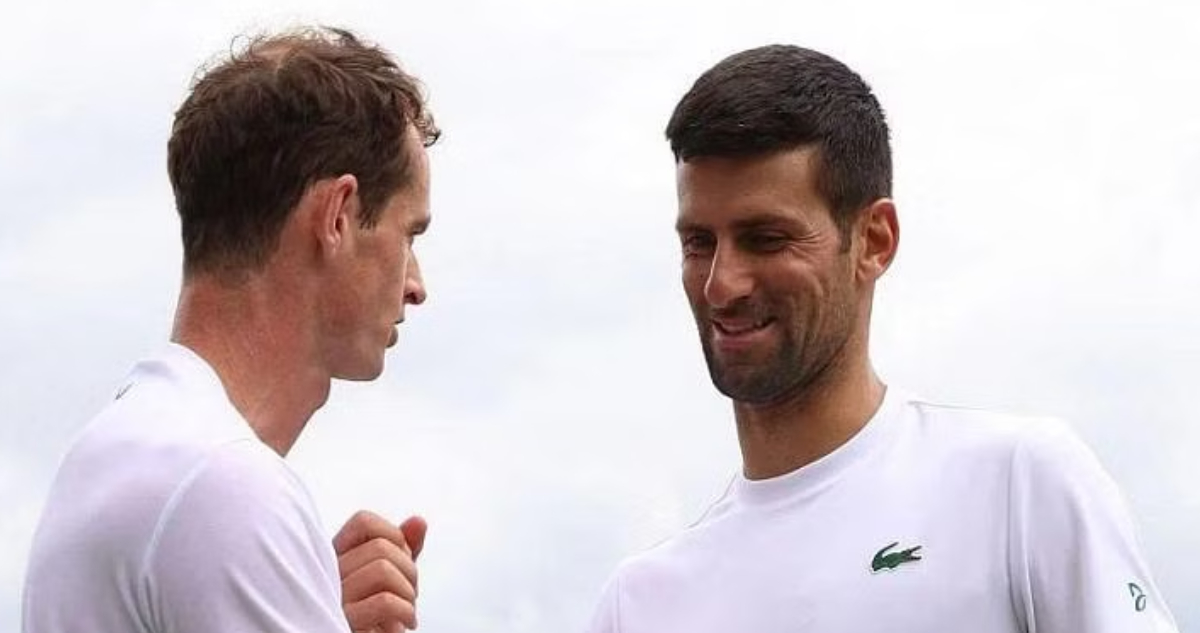 Novak Djokovic junto a Andy Murray
