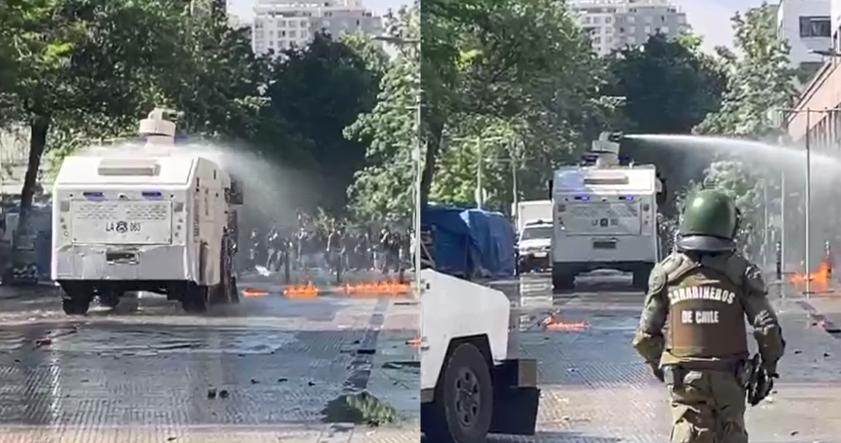 Overoles blancos causan incidentes con fuegos artificiales y bombas molotov en el Instituto Nacional