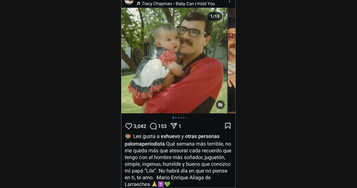 Paloma Aliaga y su padre