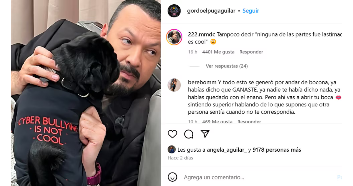 Publicación de Pepe Aguilar en Instagram de su mascota