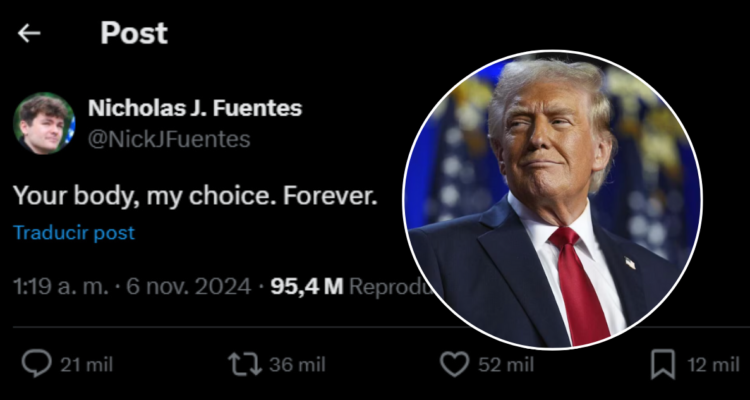 Captura de un tuit que ejemplifica el contenido misógino en Internet tras triunfo de Trump