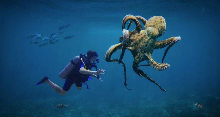 Imagen de un pulpo, la especie que podría dominar la Tierra después de los humanos