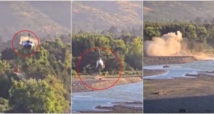 Registran momento en que helicóptero de Conaf pierde rotor de cola y cae a tierra en región del Maule