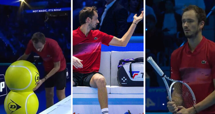 Daniil Medvedev hizo el rídíulo en las ATP Finals.