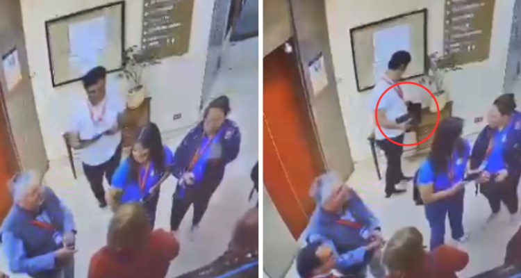 Sujeto robando iPad a diputado Andrés Giordano