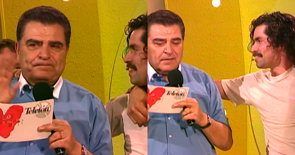 Don Francisco junto a Sebastián Demangel en Teletón 2004