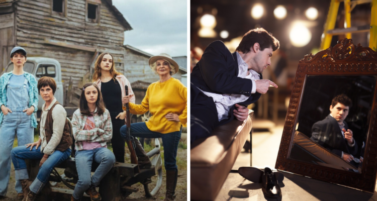 Fotografías promocionales de Al Sur del Corazón y Amores de Mercado, teleseries de Mega, en referencia a debut y final