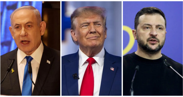 Benjamin Netanyahu, Donald Trump y Volodimir Zelenski
