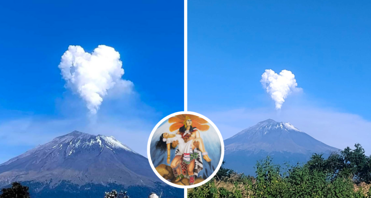 Volcán emitió fumarola con forma de corazón y lleva a la realidad antigua leyenda mexicana