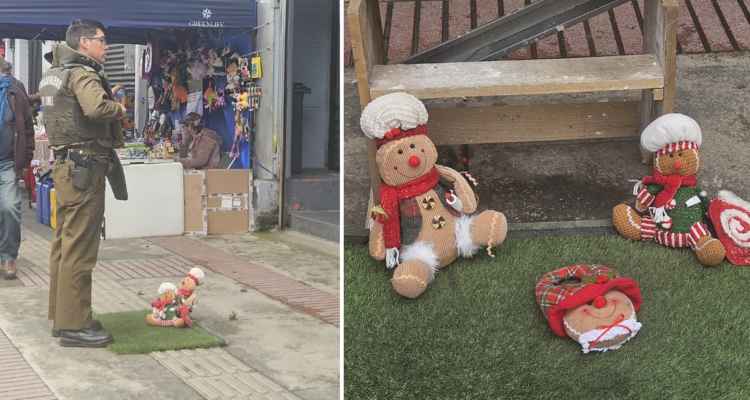 Sujeto roba adornos de árbol de navidad de plaza de Puerto Montt: Luego los ofreció a $10 mil cada uno