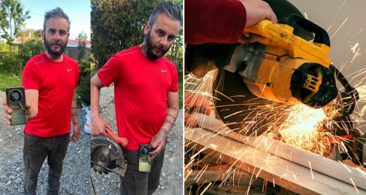 Celular salvó a albañil de ser cortado por sierra