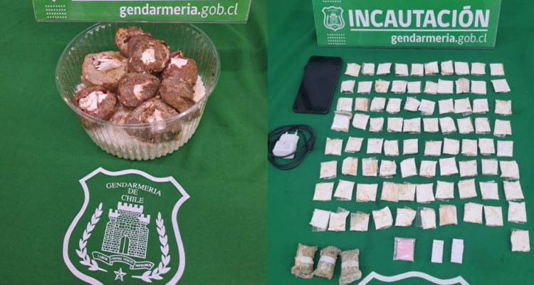 Plato de albóndigas con cocaína incautado por Gendarmería en San Antonio