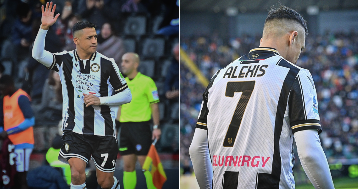Alexis Sánchez fue ovacionado por los hinchas de Udinese en su retorno al estadio.