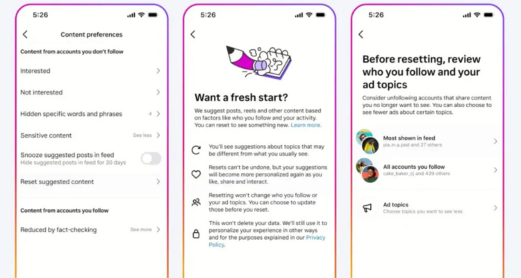 Así puedes reiniciar el algoritmo de Instagram para ver nuevas recomendaciones de contenido