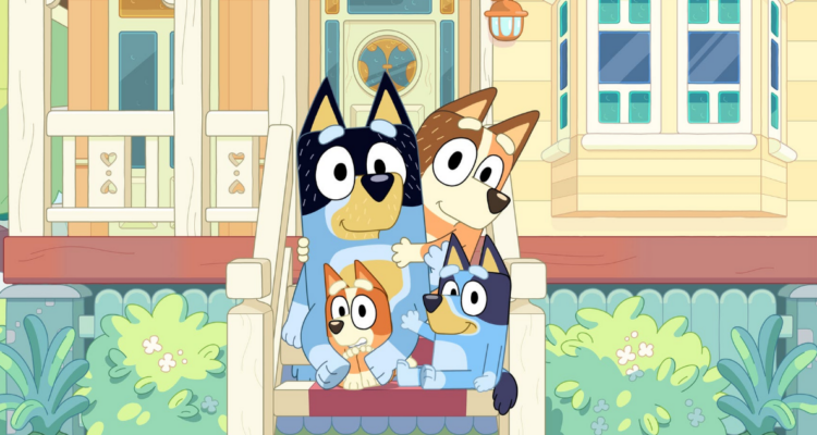 Poster de Bluey en referencia a película animada de la caricatura