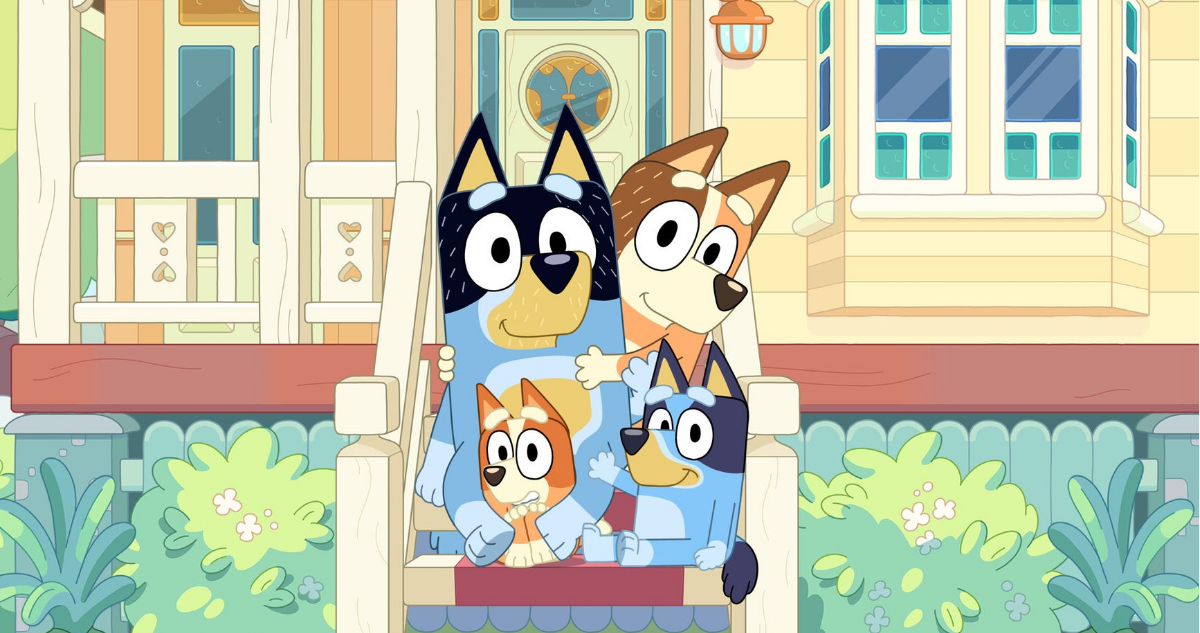 Poster de Bluey en referencia a película animada de la caricatura