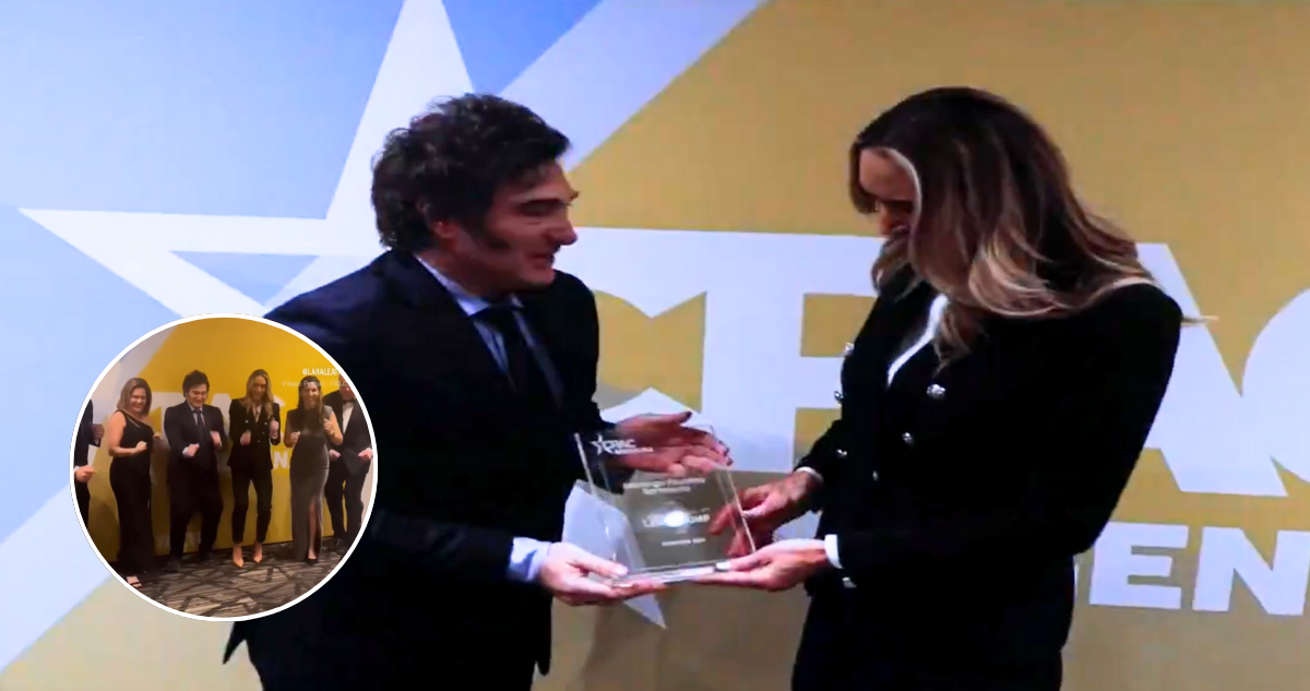 Inicia la CPAC Argentina con el baile de Trump y Milei entregándole un premio a Lara Trump