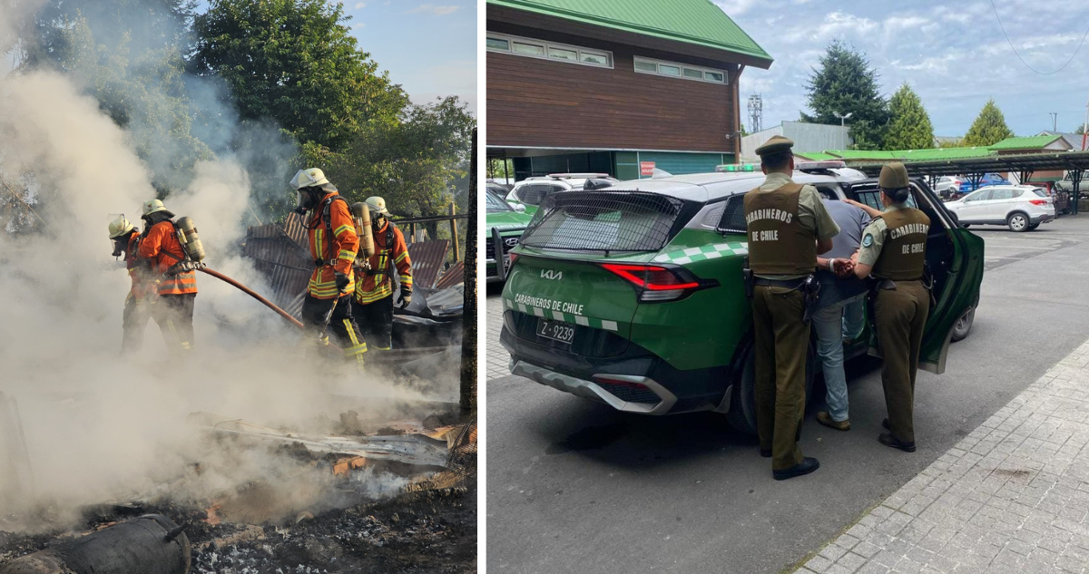 Hombre asesinó a su suegra, incendió vivienda con cuerpo dentro y atacó a su esposa en Villarrica