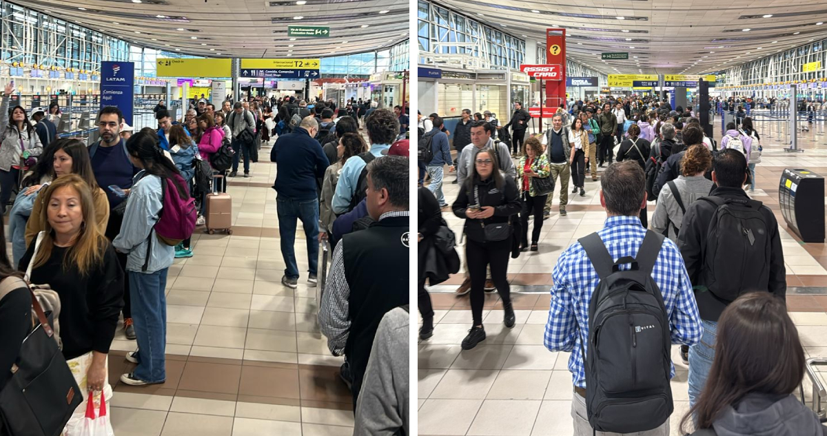 Gremio del comercio pide “intervención inmediata” de autoridades por filas en Aeropuerto de Santiago