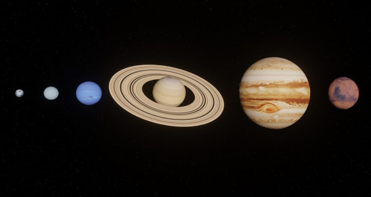 Imagen ilustrativa de la alineación de 6 planetas