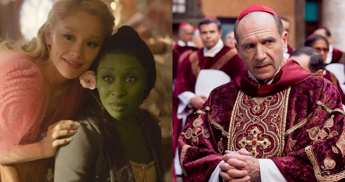 Posters de Wicked y Cónclave en referencia a nominados de los Critics Choice Awards