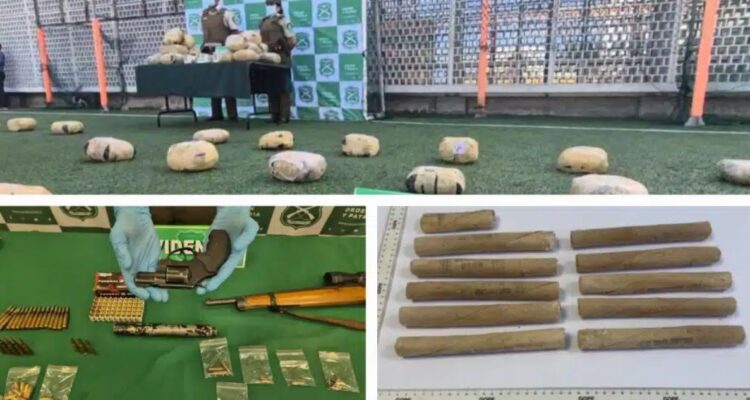 Control vehicular permite decomisar dinamita, un fusil y más de 125 kilos de droga en Calama