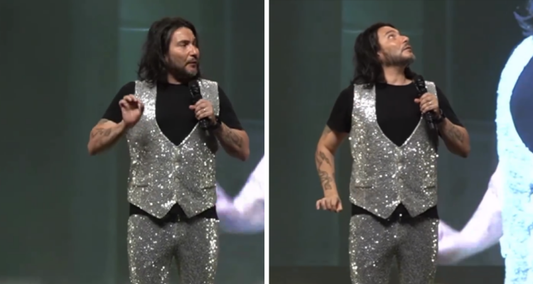 Felipe Avello en show realizado en Concepción durante temblor