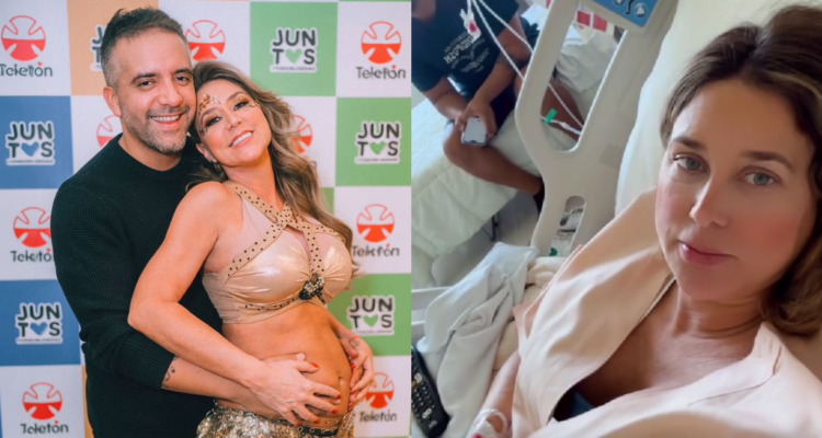 Flaviana Seeling junto a su pareja en referencia a complicaciones en su embarazo