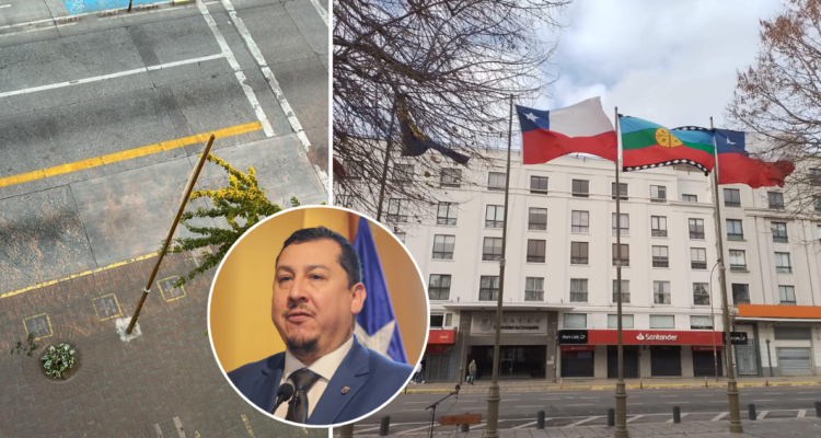 Concepción: alcalde Héctor Muñoz (PSC) ordenó retirar bandera mapuche ubicada en frontis de municipio