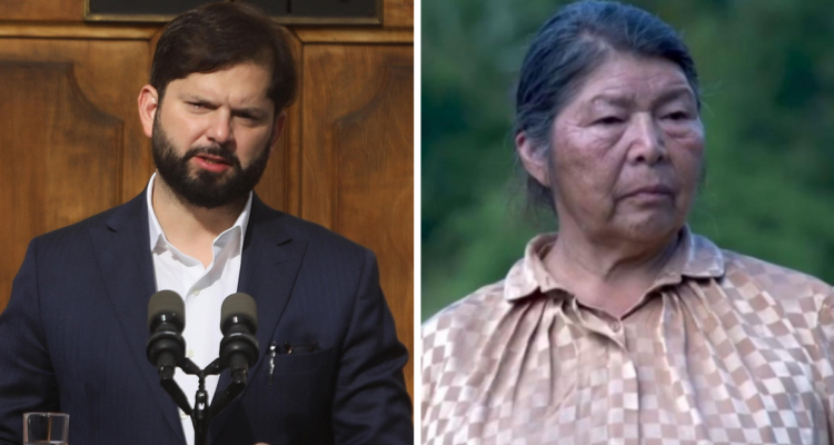 Imagen de Gabriel Boric y dirigenta Julia Chuñil